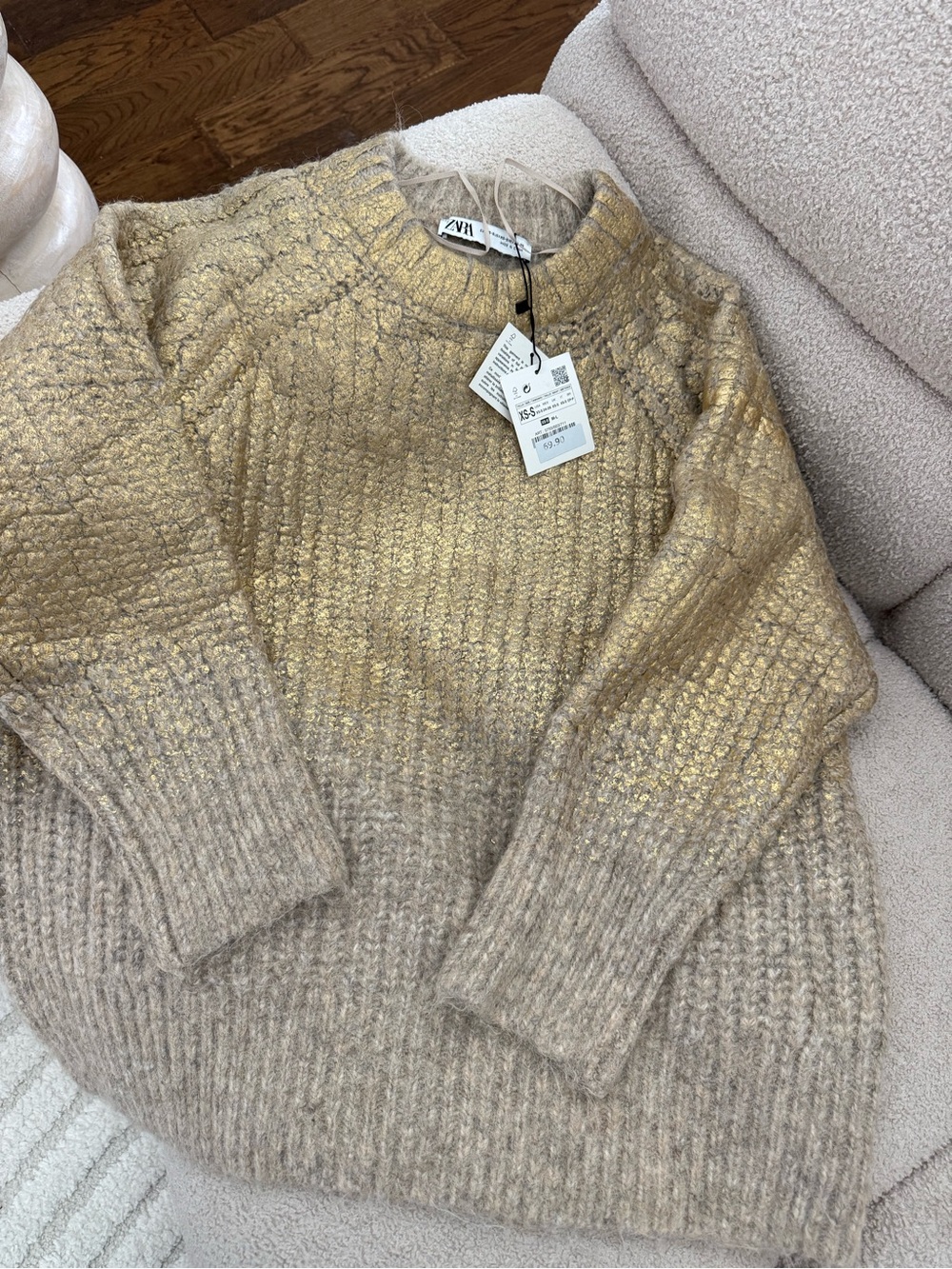 Zara Gold and Beige Ombre Knit Sweater